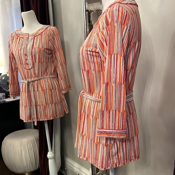 BCBGMAXAZRIA 3/4 Sleeve Striped Tunic Size Small - Picture 4 of 11